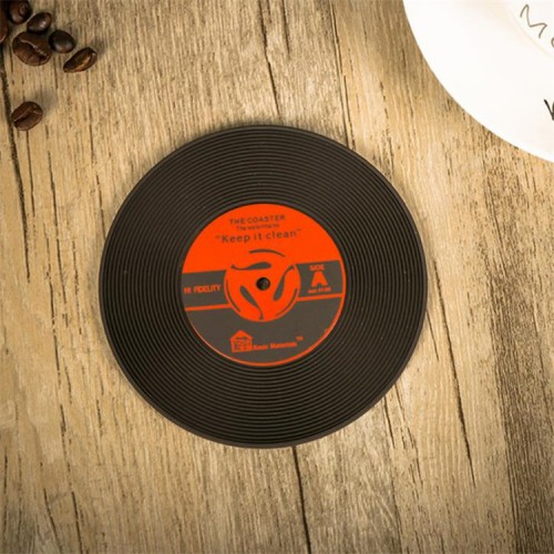【客製化】復古黑膠唱片造型杯墊 選舉小物禮品【1000個可印刷Logo】